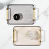 Yicang Square Plastic Serving Tray with Gold Handle