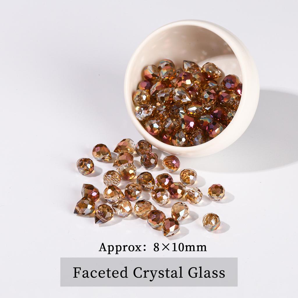 50 Pcs/lot Colorful Glass Crystal Bead AB Color Faceted Shiny Water Drop Bead for Jewelry Making DIY Necklace Earrings Accessory