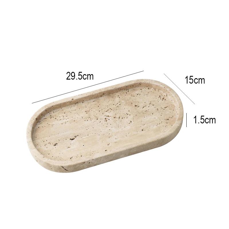 Travertine Bathroom Dresser and Kitchen Sink Tray Jewelry Makeup Perfume Storage Tray
