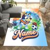 Bluey Soccer Fun Personalized Name Area Rug Design for Dining Room Balcony Dormitory Decorate room Anti-slip Rug Anime Office Decor Best for Christmas