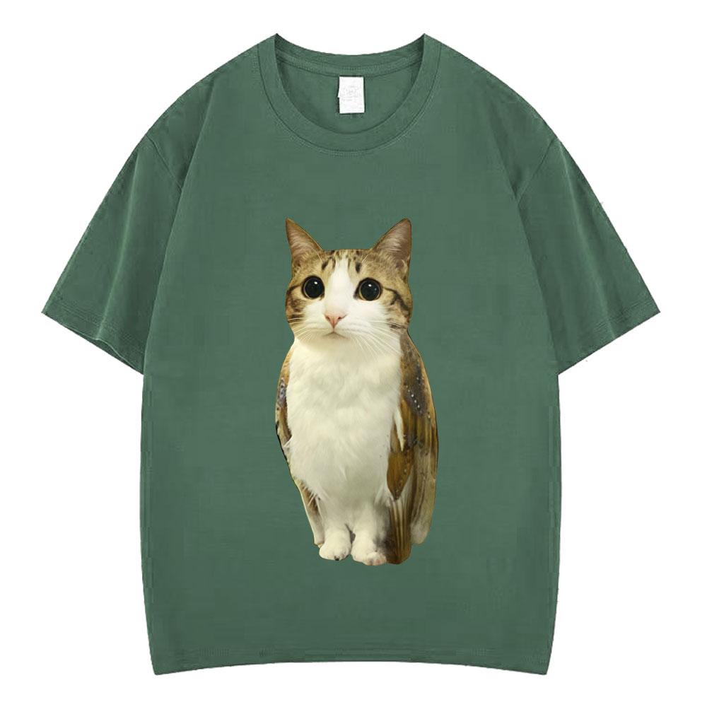 Cat Owl Funny Meowl Meme Brainrot Graphic Tshirts Unisex Unisex Fashion Short Sleeves Tshirt Cotton Oversized T Shirts Streetwear