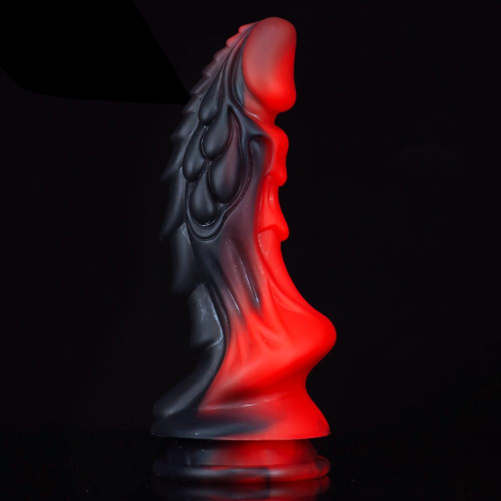 Black Unicorn Mixed Color Liquid Silicone Big Penis Simulation Posterior Anal Plug Fake Penis Adult Products