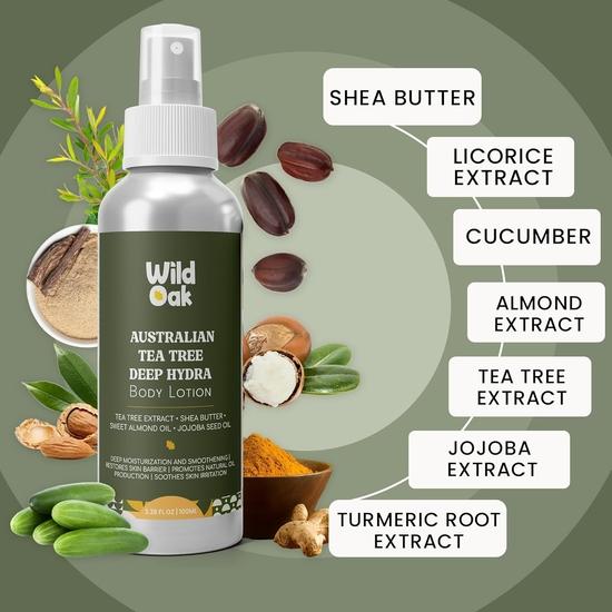 WildOak Super Hydrating Body Lotion | 4X Niacinamide, Shea Butter | Soothes Itching & Irritation | Non-Sticky & Deep Moisturizing | 100ml