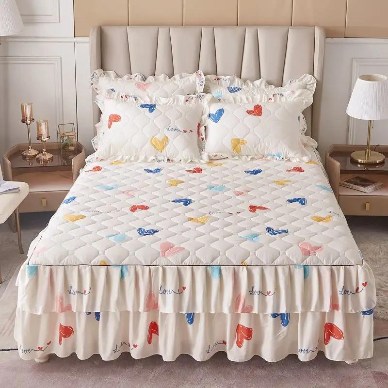 

Бытовая толстая хлопковая юбка-кровать в корейском стиле, покрывало в стиле принцессы, противоскользящее минималистичное защитное покрытие Simmons 180x220cm