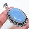 Natural Angelite Stone Gemastone 925 Sterling Silver Jewelry Pendant 2.32" AP-14416