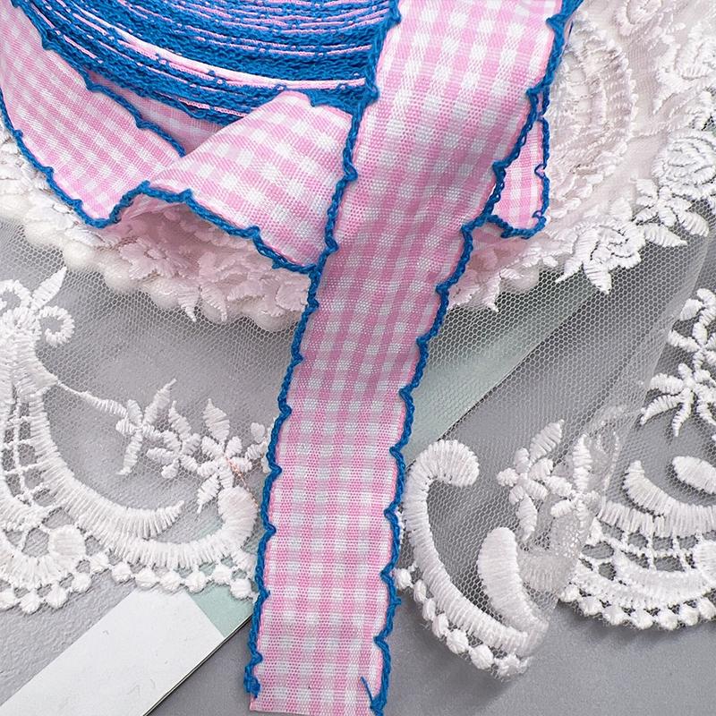 Woven Tape Hair Clips Small Squares Bow Materials Adorn DIY Color Collision Handmade Hooked Edges Headbands Decoration