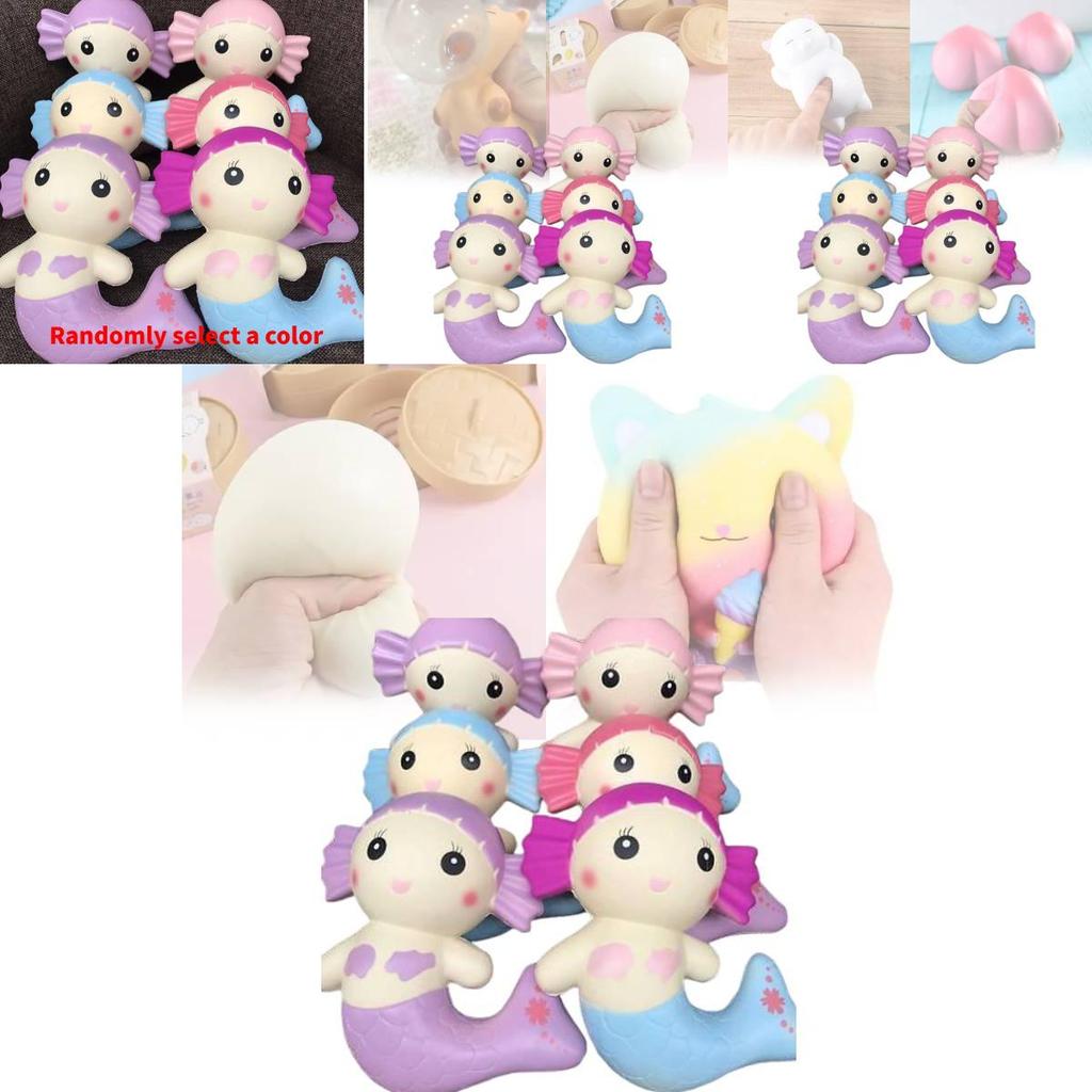 Mermaid Squishy Pu Toy Slow Rebound Stress Relief Gift For Kids Party Favors Collectible