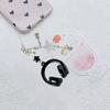Vibrant Headphone Charm Keychain Keyring Phone Chain Featuring Musical Notes For Birthday Presents and Decorations