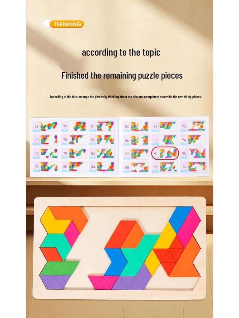 Magnetic Tangram Puzzle - Educational Wooden Toy for Kids Aged 3-8