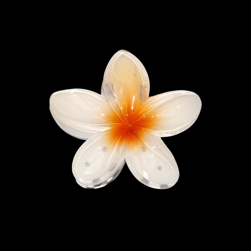 Hawaiian Style Gradient Flower Crab Hair Clips for Women Plumeria Barrettes Beach Vacation Hair Claw for Thin/Thick Hair Accessories