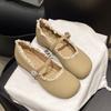 White French Small Fragrant Wind Light Mouth Thick Heel Single Shoes Women's 2025 New Spring Versatile Round Head Retro Mary Jane Shoes
