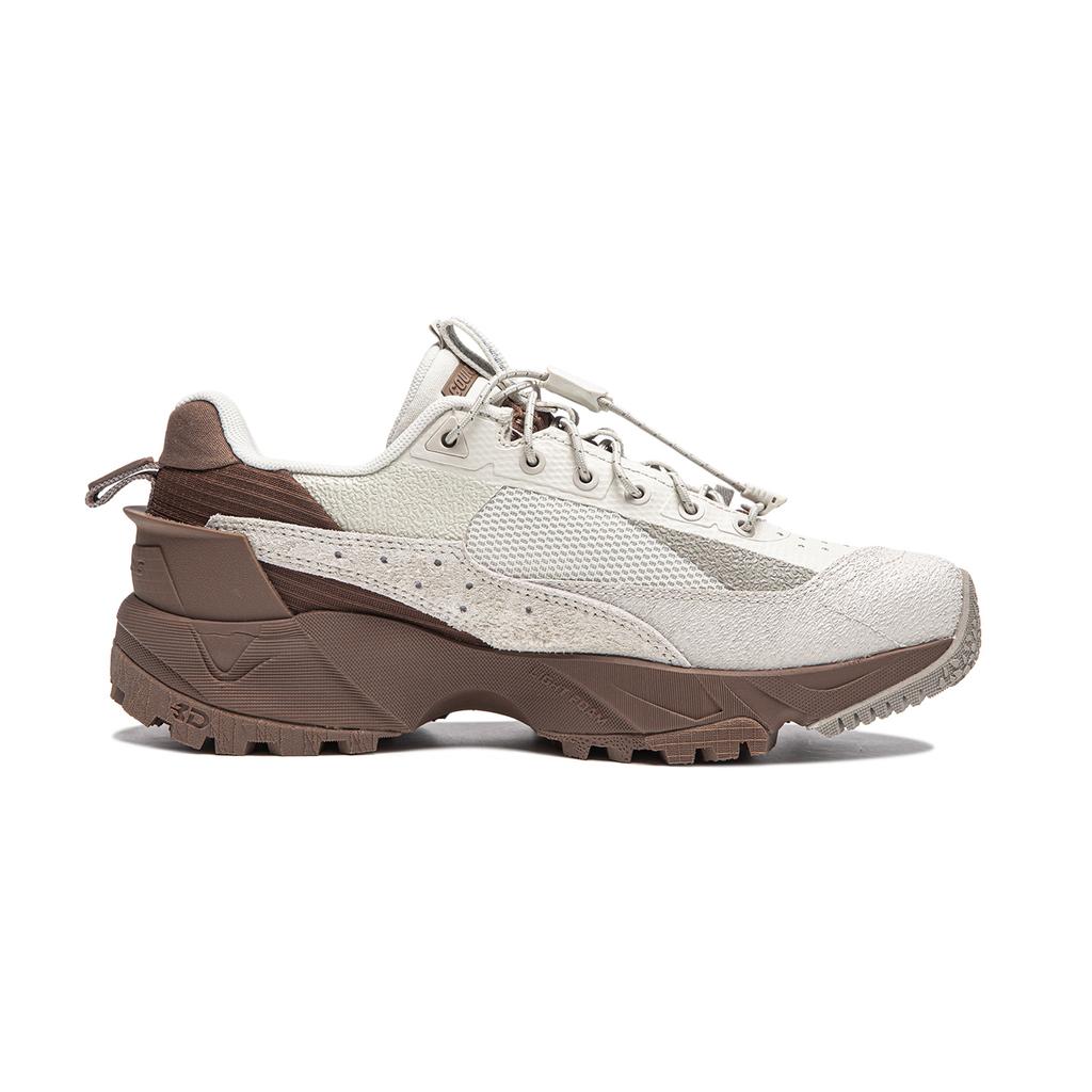 New LiNing CF Hiking Pro Water Resistant Low Top Casual Shoes Women's Gray Brown AGLU152-1