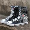 Herrskor i canvas, Hip-hop Denim Höga Snörskor, Street Skateboardskor, Plusstorlek Herrskor Tenis Masculino