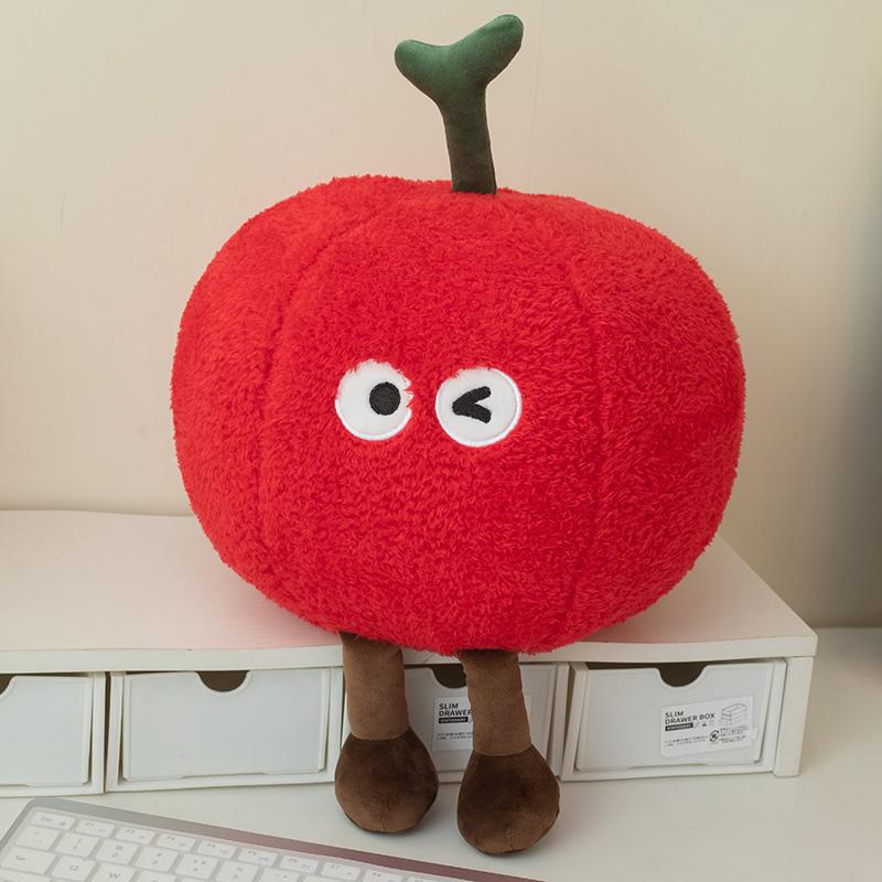 Grappig Kersenfruit Pluche Kussen Gevuld Rood Kussen Met Poten Rugsteun Pluche Sofa Stoel Decoratie Cadeau