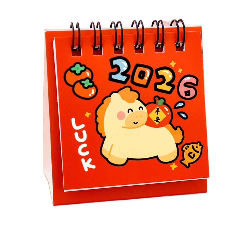 Cartoon 2026 Desk Calendar Coil Binding Daily Planner Desktop Calendar  Office School Supplies