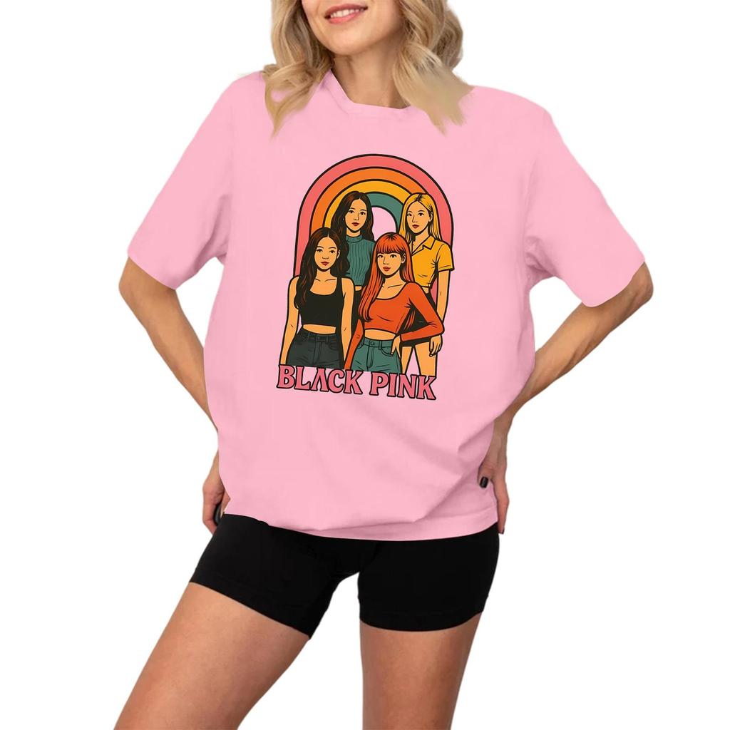 Damen Modisches Und Lässiges Langarm Bedrucktes Kurzarm-Oberteil