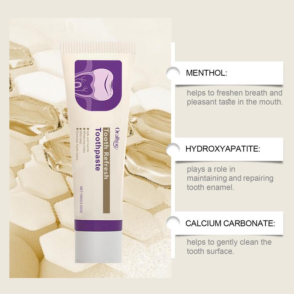 ORALHOE Gentle Whitening Toothpaste: Whitens Teeth, Freshens Breath, and Cares for Your Mouth.