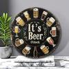 Craft Beer Time Round Metal Sign 8x8 Inch HD Print Aluminum Wall Art Decor