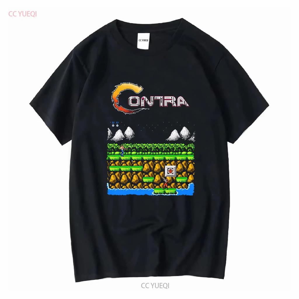 Contra Gryzor Stage 1 Nes Famicom Game 8 Bit Screen T Shirt Arcade Classic Vintage Retro Design All Sizes Vintage Washed Casual