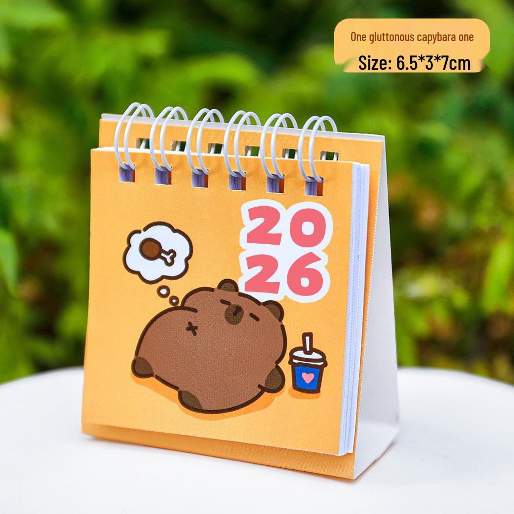 Капибара 2026 Мини настольный календарь: Милый студенческий планер и настольное украшение 2026