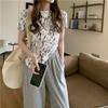New Korean Style Slim and Slim Tie-dyed Top Irregular Slanted Fork Short-sleeved T-shirt for Women