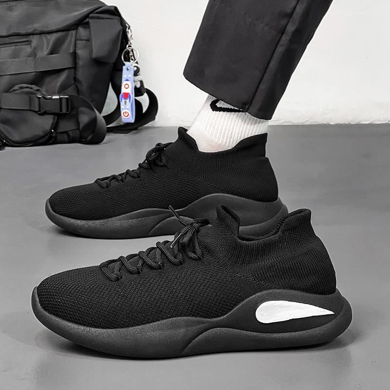Fashion black Men Running Walking Sock Shoes Fashion Casual Sneakers Breathable Sport Shoes Lightweight Men Sneakers Casual Shoes