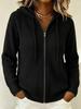 2026 Autumn-Winter Women's Casual Hooded Zipper Knit Cardigan - Loose, Fluffy, Soft Solid Color Sweater Coat