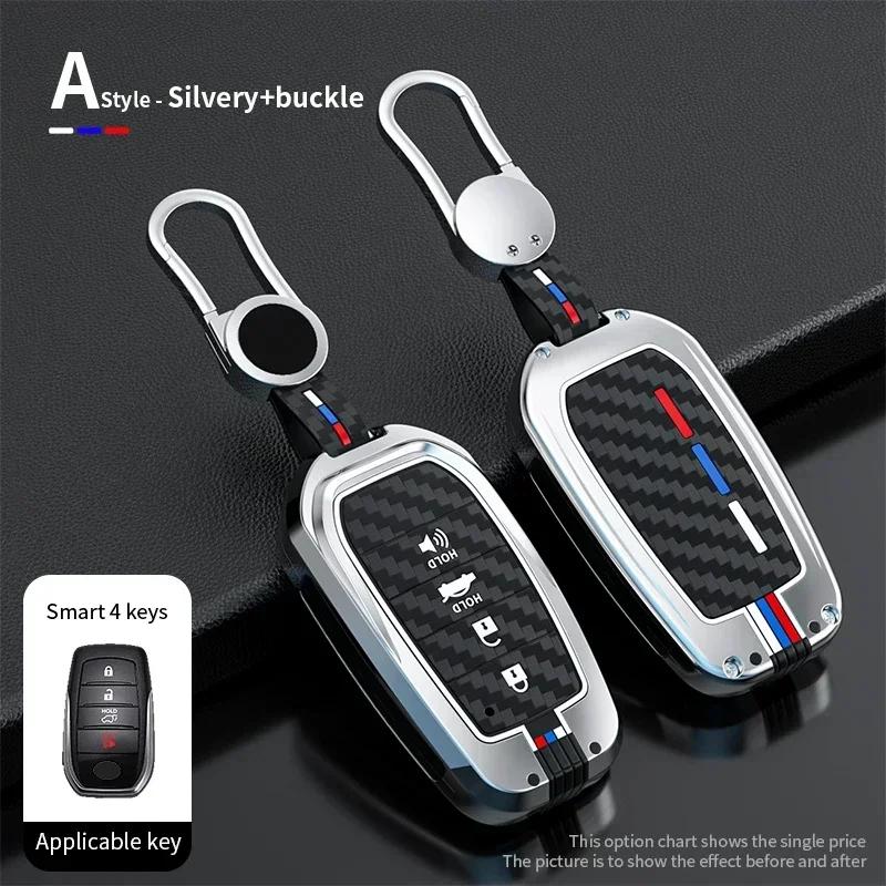 Alloy+Carbon Fider Car Key Case Holder Chain Toyota Alphard VELLFIRE 2012 PREVIA 2019 2020 2021 Car Interior Accessories