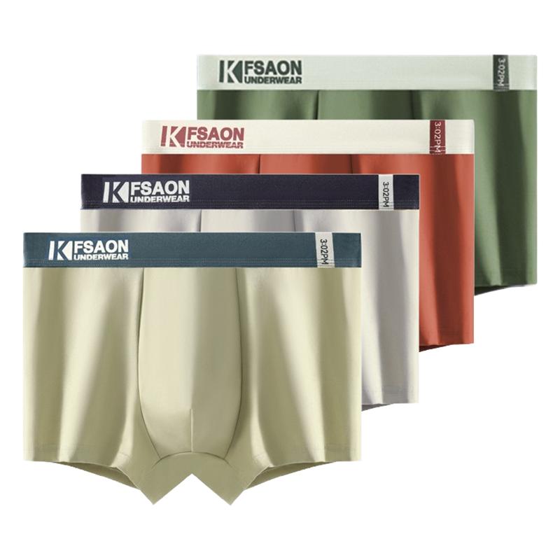 4 Pcs Men's Boxer Briefs Shorts Undies Soft Underwear Undershorts Panties Boy Big Cotton Underpants L XL XXL 3XL 4XL