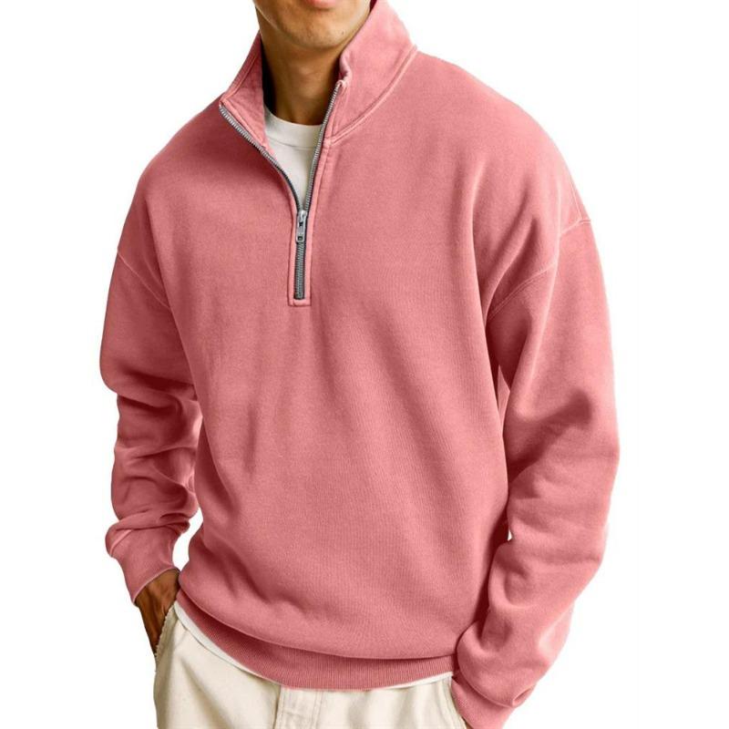 Men's Half Zip Sports Sweatshirt Stand Collar Long Sleeve Casual Everyday Pullover