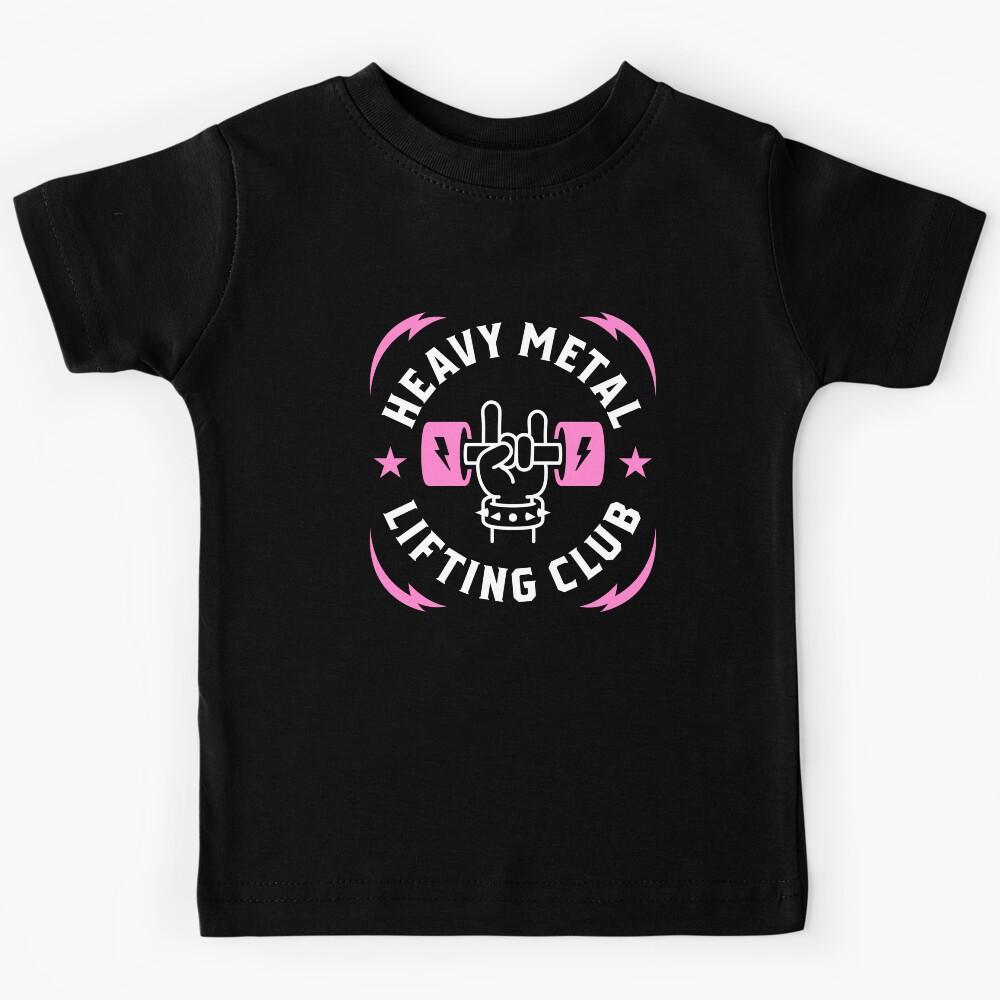 Heavy Metal Lifting Club (Pink) Kids T-Shirt 110