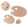 Wooden Paint Palette With Thumb Hole Wood Painting Palette Color Mixing Oval Square Oil Paint Tray Palette Watercolor Pallet