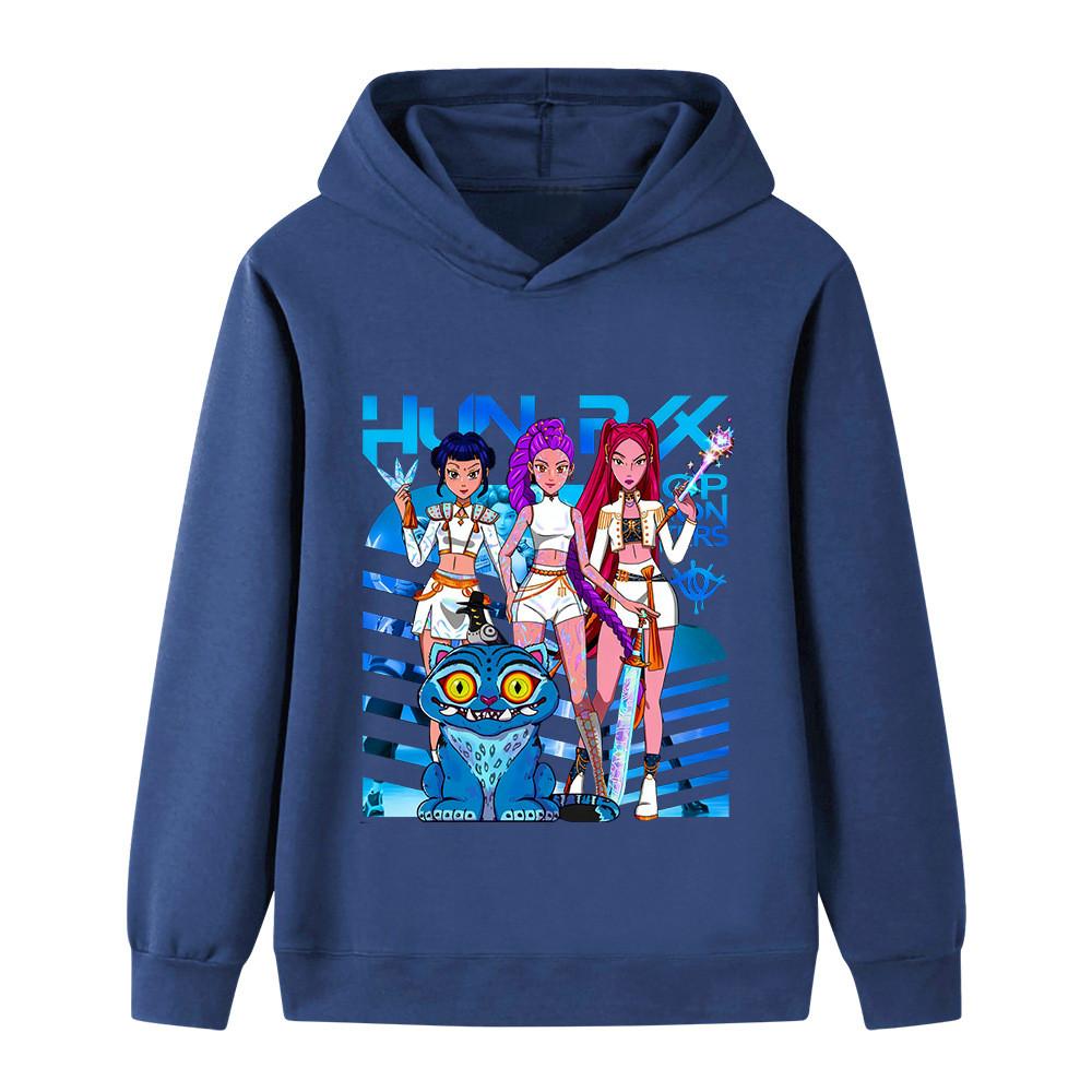 B1231 Kids Boys Girls Kpop Rumi Zoey Mira Print Long Sleeves Hoodie