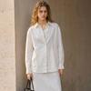 % Cotton Shirt Women's Soft Comfortable White Cardigan Top Casual Loose Shirt Commuter/Vacation Style
