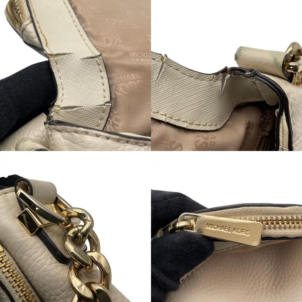 Used Michael Kors 2way Shoulder Bag Bedford BedfordShoulder Bag Ivory/gold leather/metal Women
