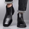 Men’s Chelsea Motorcycle Boots Western Boots Black Brown Short Leather Boots Casual Street Style Cool Ankle Boots Plus Size