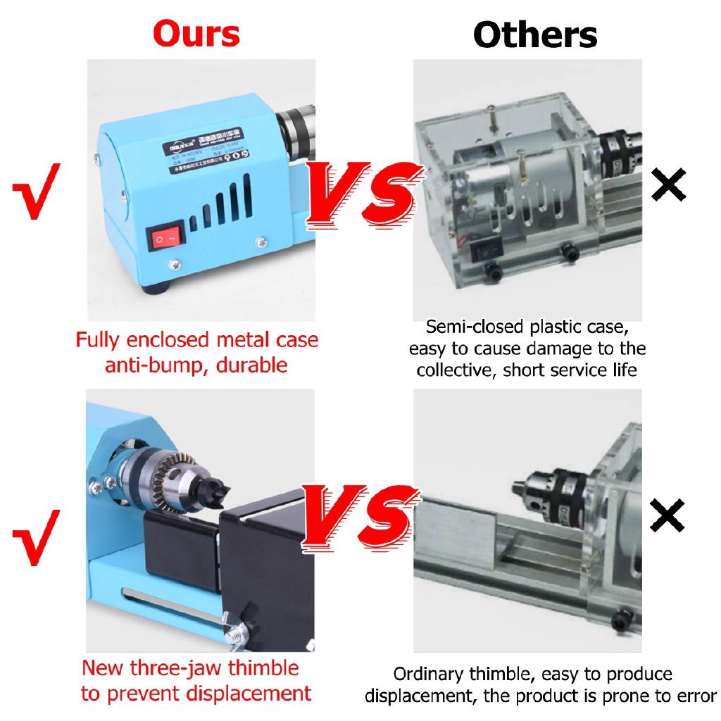 DC 12V-24V Cnc Miniature Lathe DIY Woodworking Lathe Grinding Polishing Beads Drill Mini Beads Machine Rotary Tool Set 150W