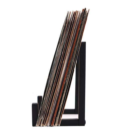 Black Record Storage Stand Holder Minimalist Retro Record Stand Heavy Duty Metal Vinyl Record Organizer for Records Photos Cosmetics