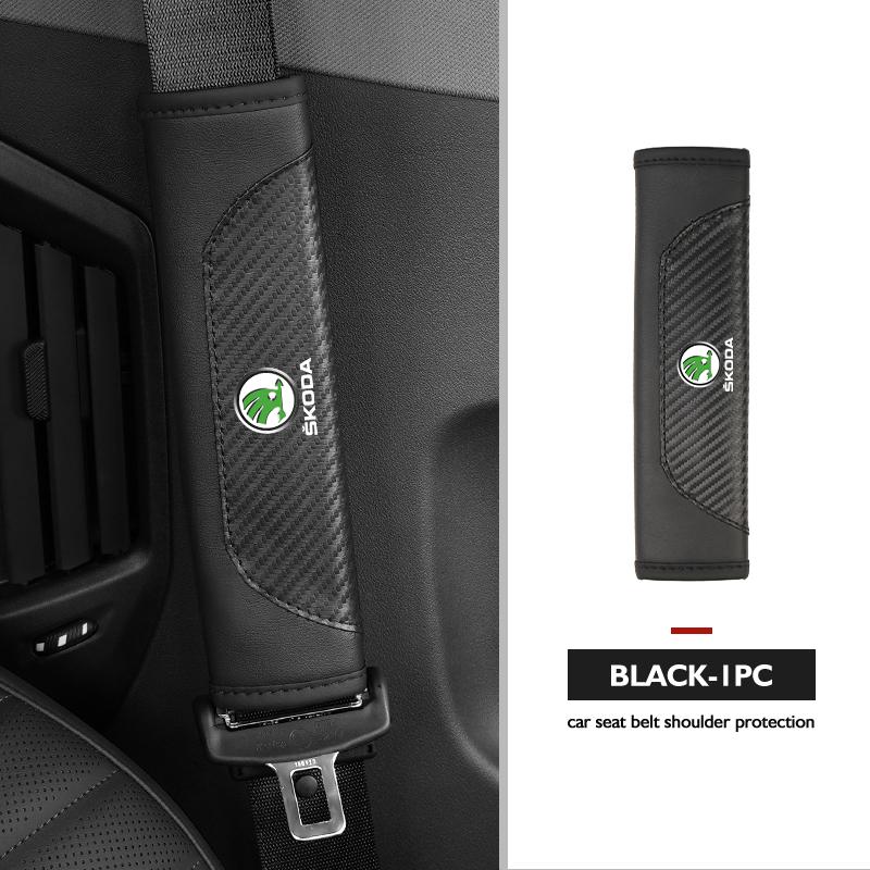 AAABS1 Seat Belt Cover Car Styling Cotton Safety Shoulder Protector Auto Accessories For Skoda Kamiq Karoq Octavia 2 3 Rapid Scala Kami