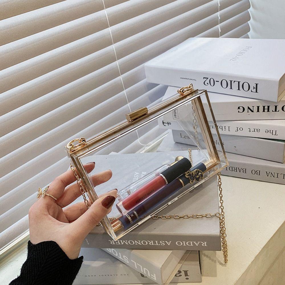 Storage Bag Acrylic Transparent Bag Summer Women Handbags Waterproof Banquet Crossbody Bag  Girls