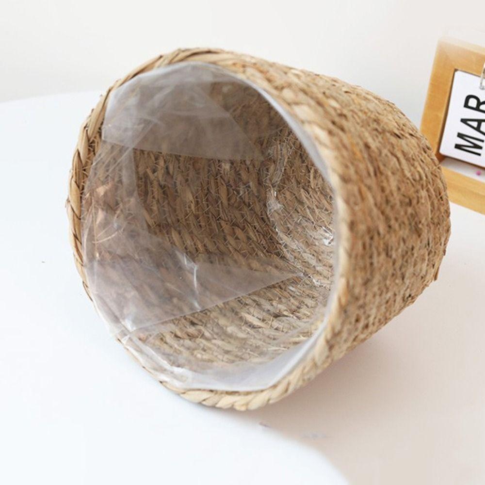Decorative Straw Weaving Flower Plant Pot S/M/L Flower Basket Grass Woven Planter Basket Indoor
