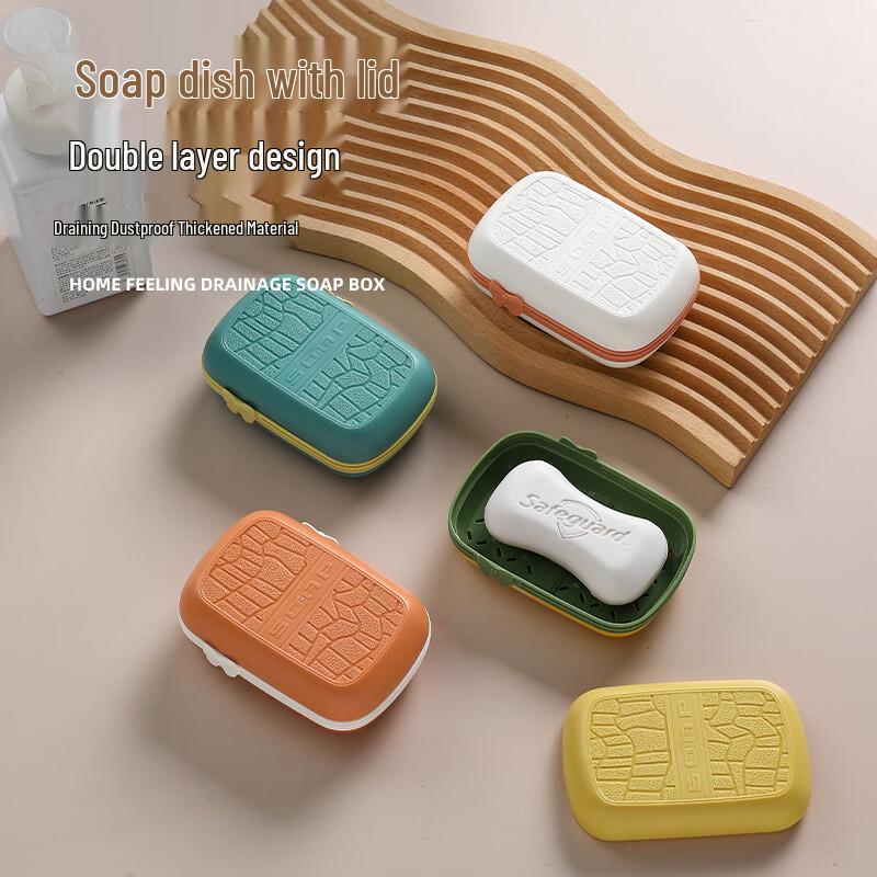 TAYHEE Bowknot Double-Layer Lidded Soap Dish, 2-Pack