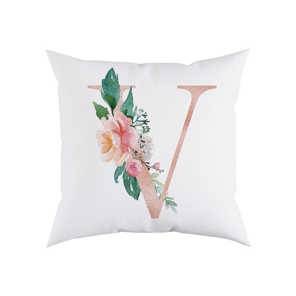 Pillow Sofa Cushion Home Office Cushion Letter Flower Pillow Bedside Backrest Car Pillow Cover