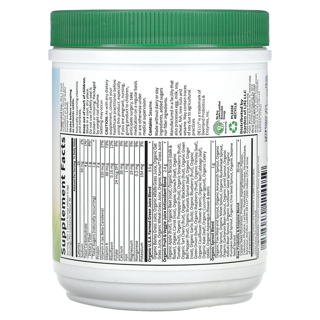 Garden of Life, Raw Organic Perfect Food, Green Super Food, Original, 7.3 Oz (207 G)