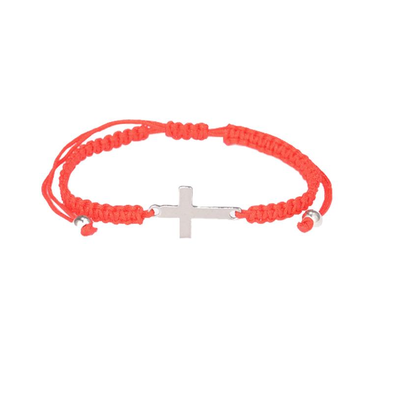 Handmade Woven Titanium and Steel Cross-shaped Bracelet Jewelry for Couples, Bracelet Cord