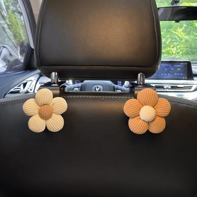 2PCS Милий мультяшний квітка Гачки для спинки автомобільного сидіння Підголівник транспортного засобу Органайзер Вішалка для сумки для продуктів Сумочка Авто Декор
