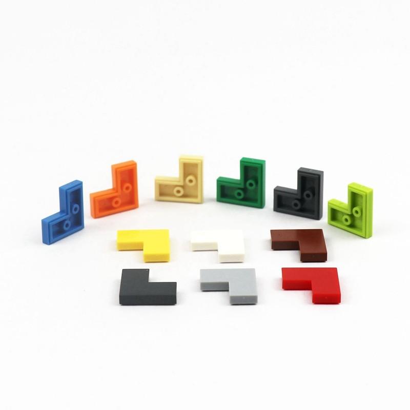 60pcs MOC Brick Tile 2x2 Corner Thin 2+1 Dots Educational Enlighten Children Kids Toys 60pcs Building Blocks Tile 14719