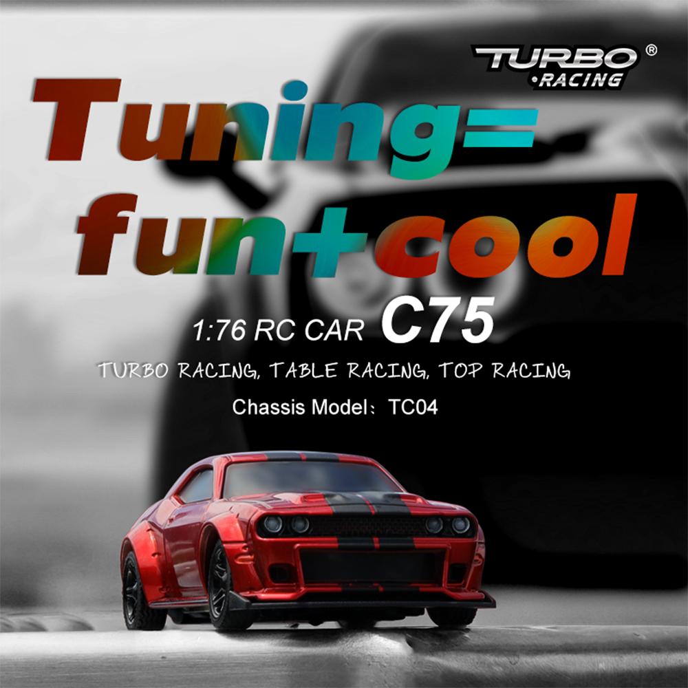 Turbo Racing 1:76 C75/C76 Road Radio-Controlled Car Mini Full Scale Remote Control Car Toy RTR Suitable For Children And Adults