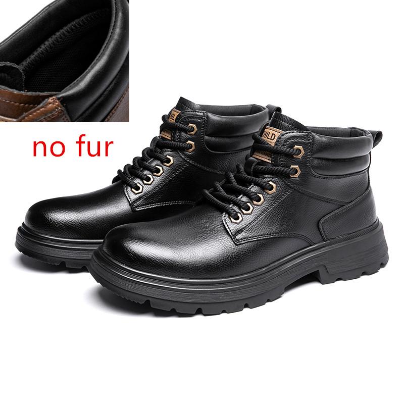Fashion Men Retro Work Ankle Boots Winter Thick Bottom Casual ankle Boots Leather Chelsea Desert Waterproof Boots Male cotton shoes