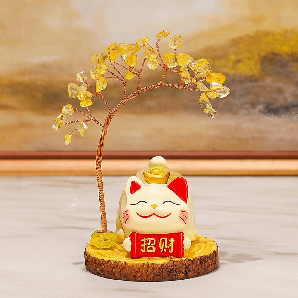 DIY Ornaments Natural Crystal Crystal Tree Colorful Gravel Fortune Tree Fortune Cat Desktop Ornaments